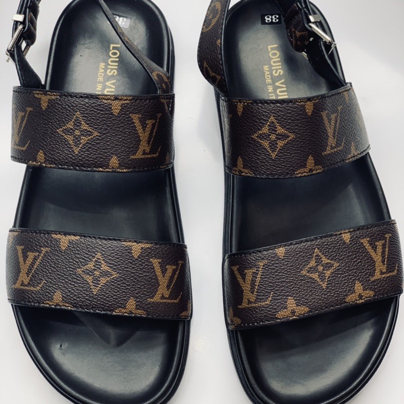 Dép nam / Dép Louis Vuitton / Dép Louis Vuitton nam họa tiết hoa lâu quai hậu DLV