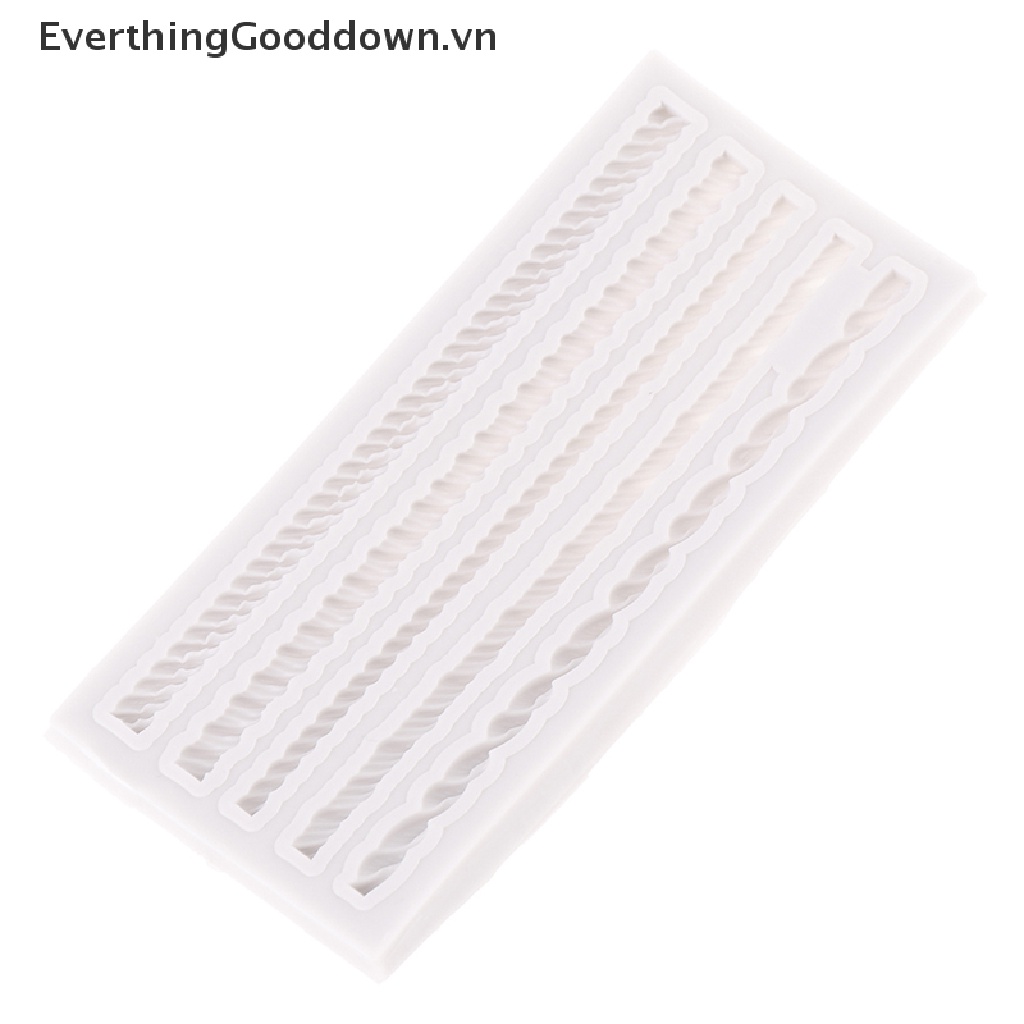 Khuôn Silicone Làm Bánh &amp; Socola Hình Dây Thừng Năm Đường