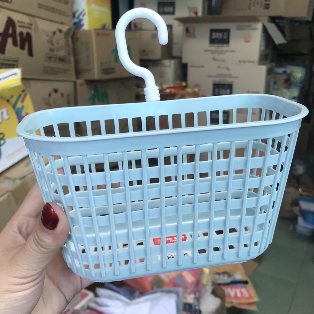 Rổ treo bồn rửa chén, nhà tắm có móc treo Việt-Nhật - Giỏ treo đồ đa năng