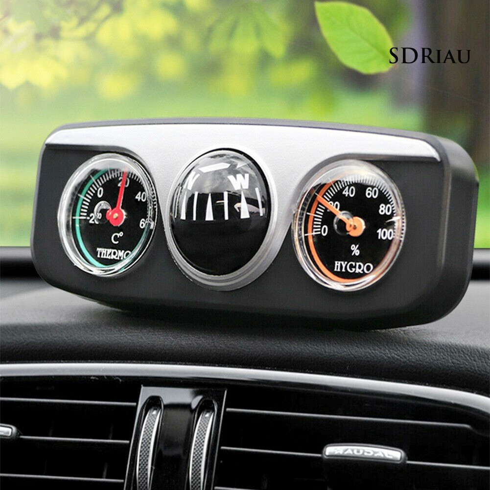 Đồng Hồ Nhiệt Kế Kiêm La Bàn 3 Trong 1 Cho Xe Hơi