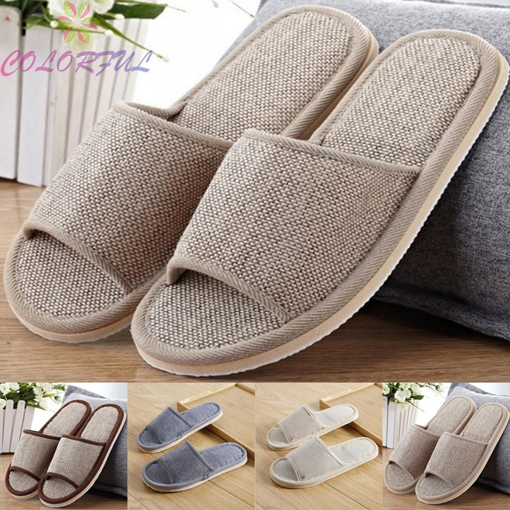 Womens Slipper Indoor Comfortable Slippers Flat Flats Open Toe Low Heel Couples Ladies Sandals Comfort Slipper