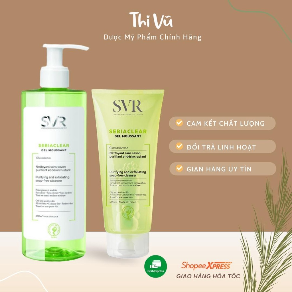 Sữa rửa mặt SVR Sebiaclear Gel Moussant cho da dầu mụn sạch sâu thông thoáng lỗ chân lông - Thi Vũ