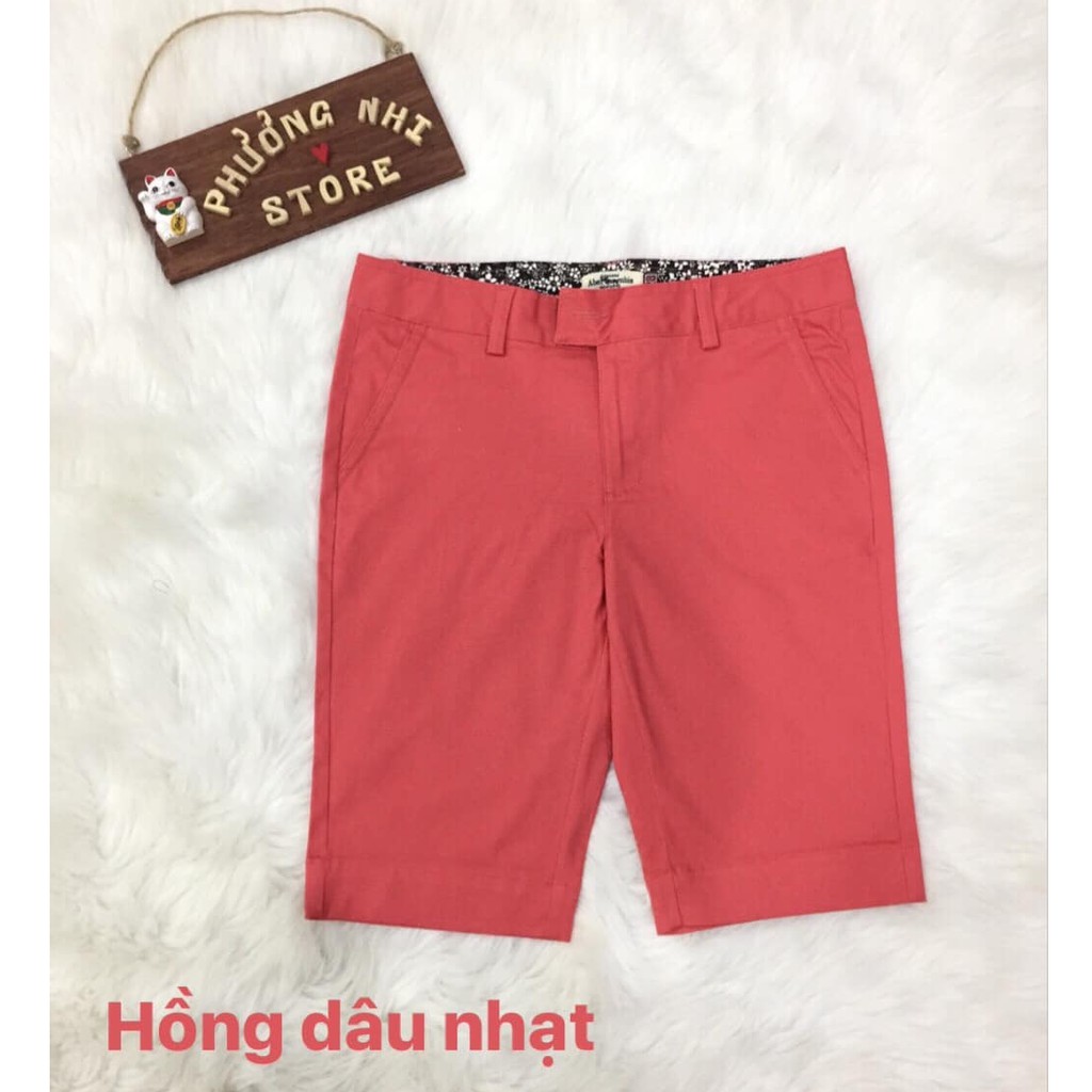 Quần Lửng Kaki Thun Màu Hồng Dâu Nhạt / Quần Lửng Nữ Trơn Basic