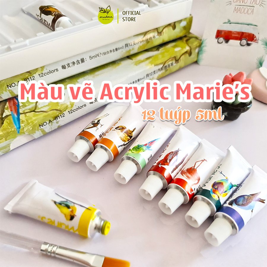 Bộ màu Acrylic Marie's 12 tuýp 5ml