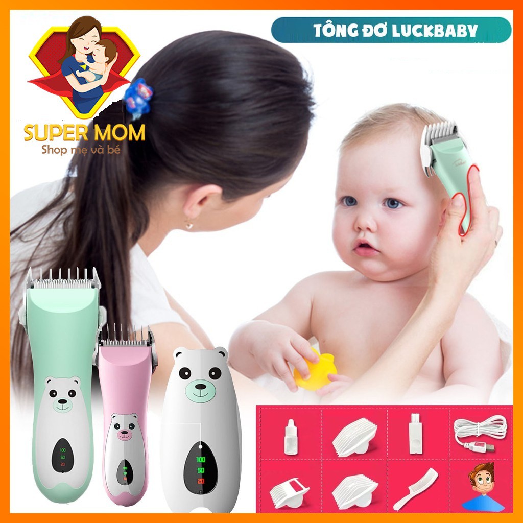 ⚡CHÍNH HÃNG⚡️ Tông Đơ Cắt Tóc cho bé LUKBABY cực êm, pin khoẻ, chống nước(TẶNG KHĂN TRÙM) sỉ ib0988.327.673 giá siêu tốt