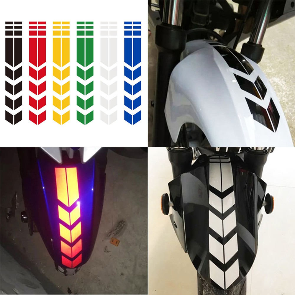 FENDER Sticker Phản Quang Cảnh Báo An Toàn Chống Thấm Nước Hình Mũi Tên Dán Bánh Xe Mô Tô/Xe Hơi Nhiều Màu
