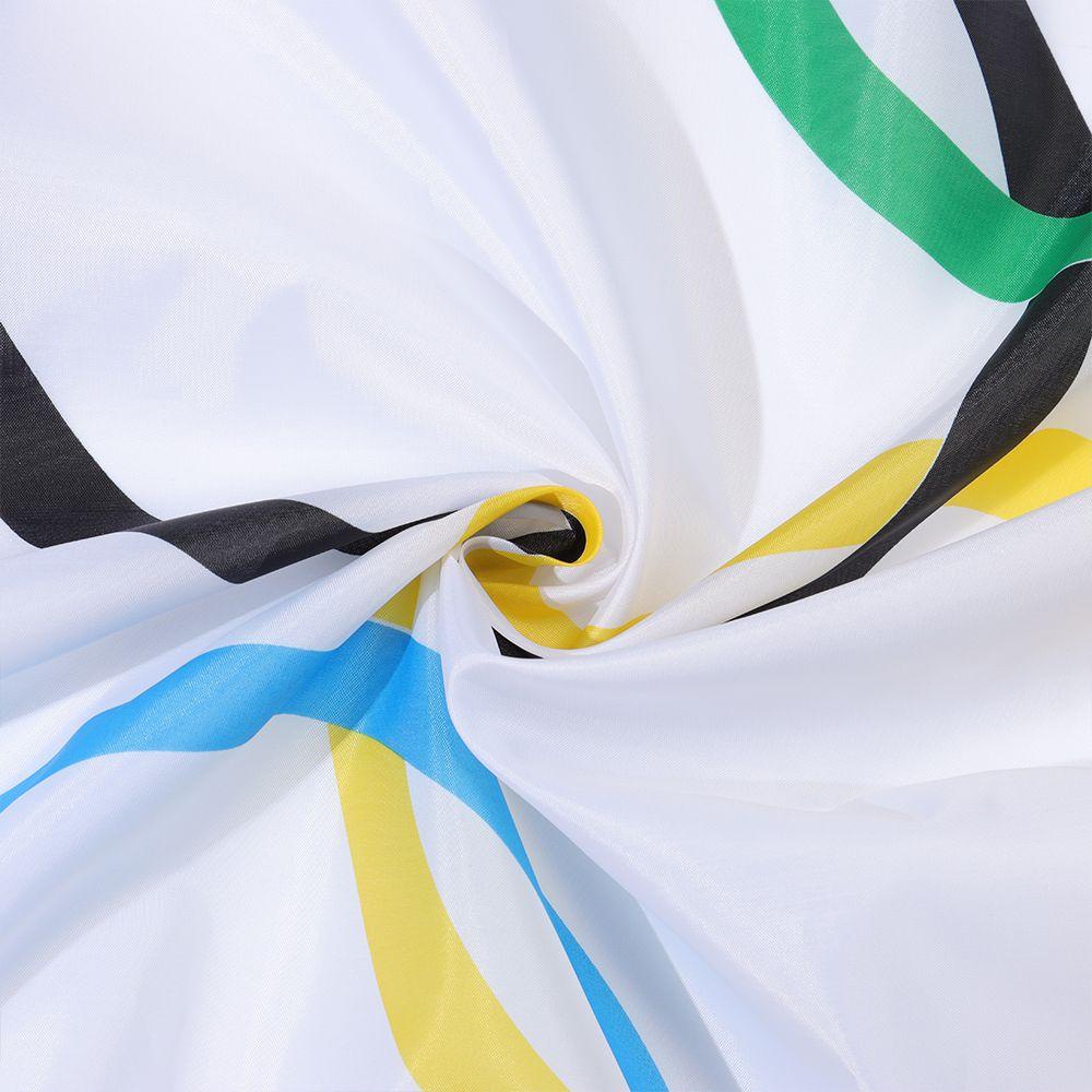 YNATURAL Double-line Edge Banding Olympics Game Flag Indoor Decoration Polyester Fabric Outdoor Banner Hangable Fade Resistant for Garden Patio Yard with Brass Grommets Olympic Decorations