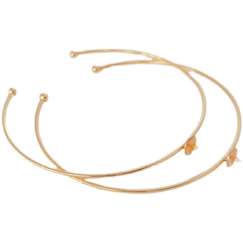 Vòng Tay Hở Mạ Đồng 14K Đính Ngọc Trai Zircon Sang Trọng Màu Sắc Đa Dạng