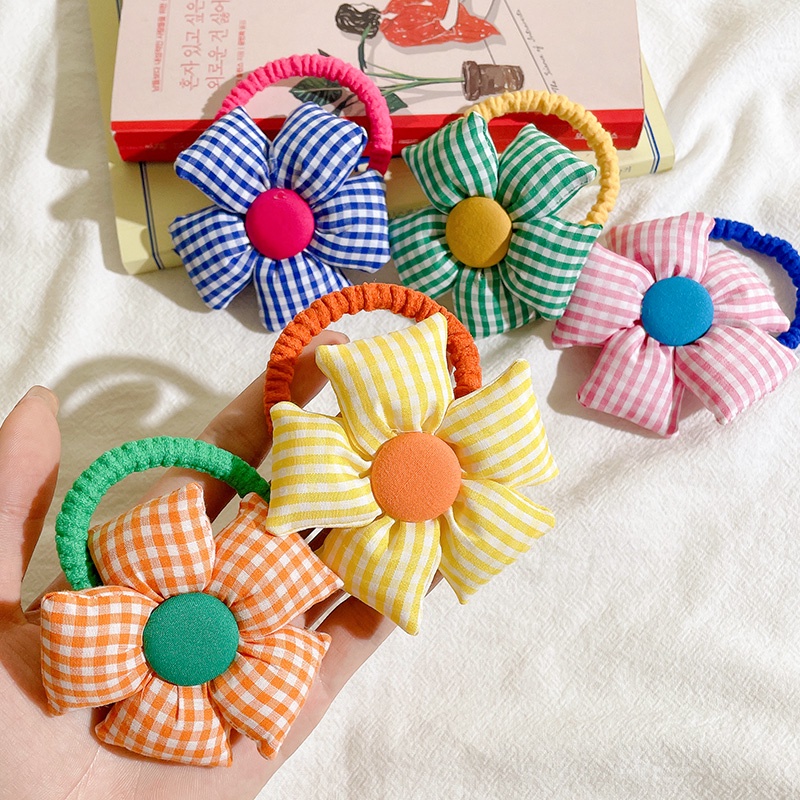 Dây Cột Tóc Đính Hoa Dễ Thương Phong Cách Hàn Quốc Cho Bé Gái