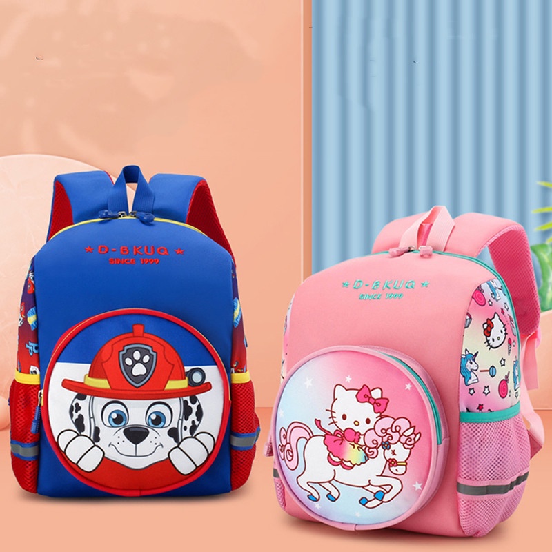 M&b Ba Lô Đi Học Nylon Chống Thấm Nước Hình Hoạt Hình Paw Patrol Hello Kitty Cho Trẻ Mẫu Giáo