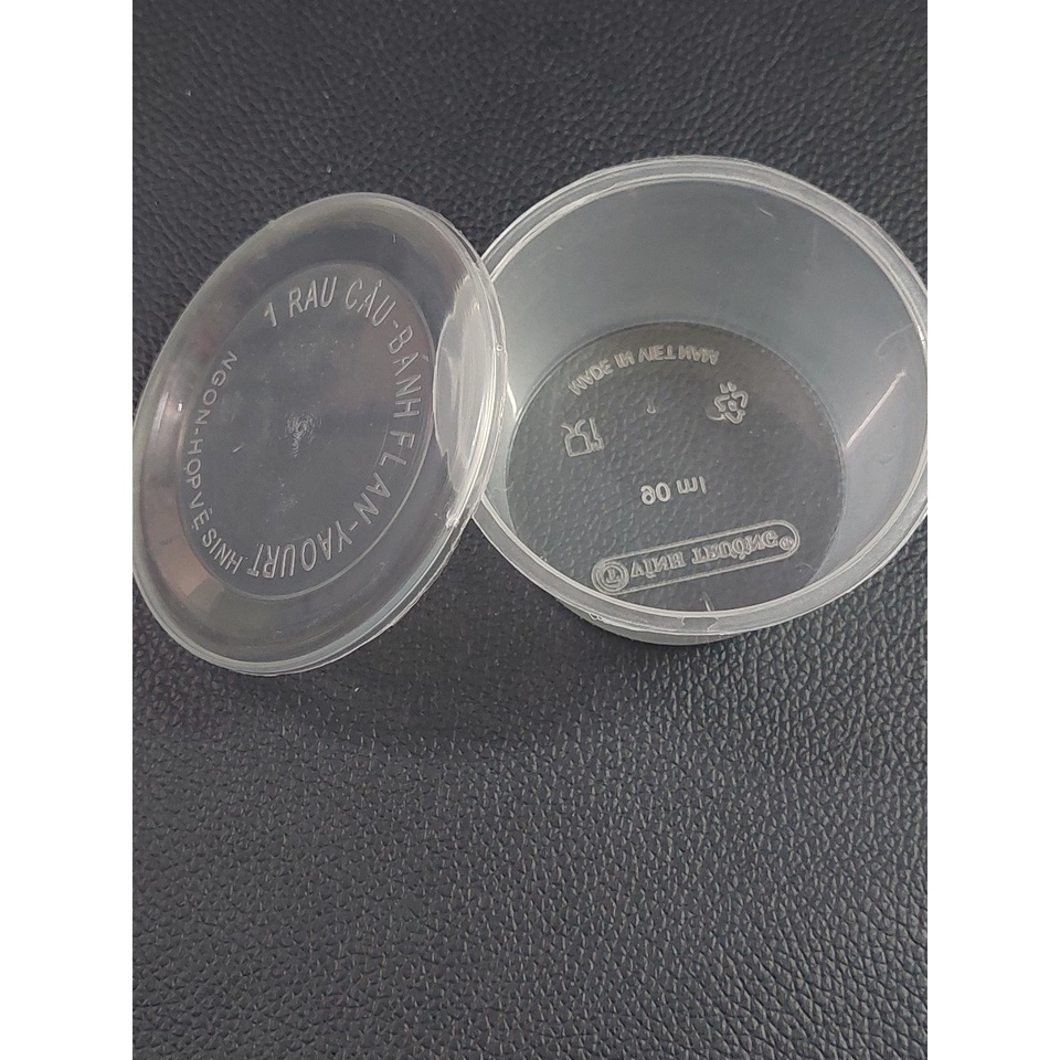 BỘ 50 HỘP BÁNH FLAN RAU CÂU SỮA CHUA 7.2CM KÈM NẮP ĐẬY - MẪU SỐ 1 - 90 ml
