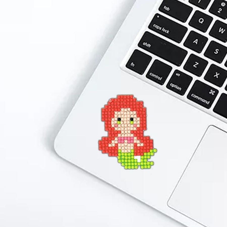Sticker Trang Trí Đính Đá Mini Tranh Đính Đá Tạo Hình Dán Trang Trí Hình Công Chúa