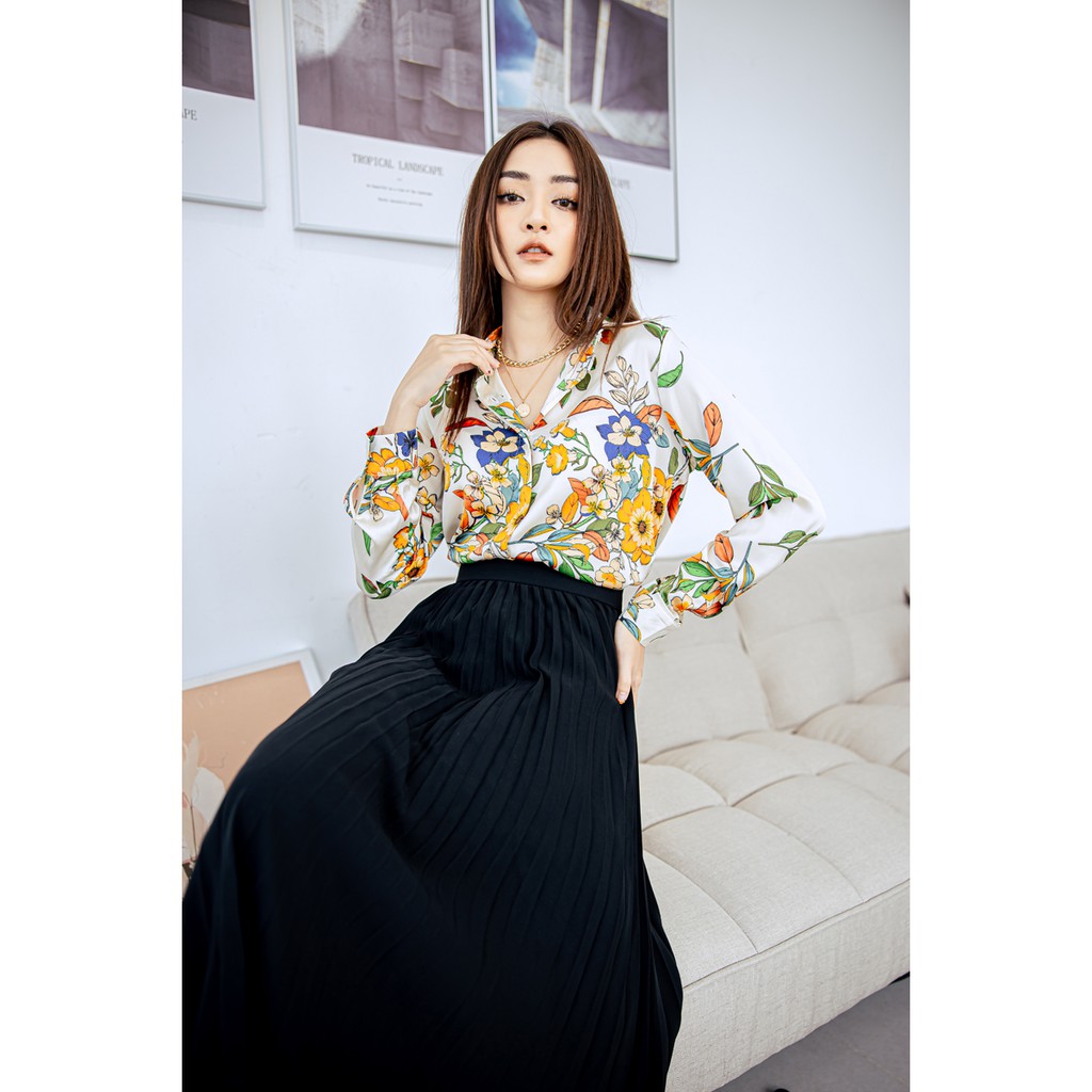 Chân váy dập ly quạt CCHAT