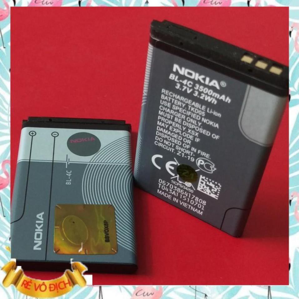 [Freeship từ 50k] Pin Nokia BL-4C(Chống Phù Pin) Tương Thích với Nokia:6131;6101;6100;6066;7270;6301;1202;X2;2690;6300