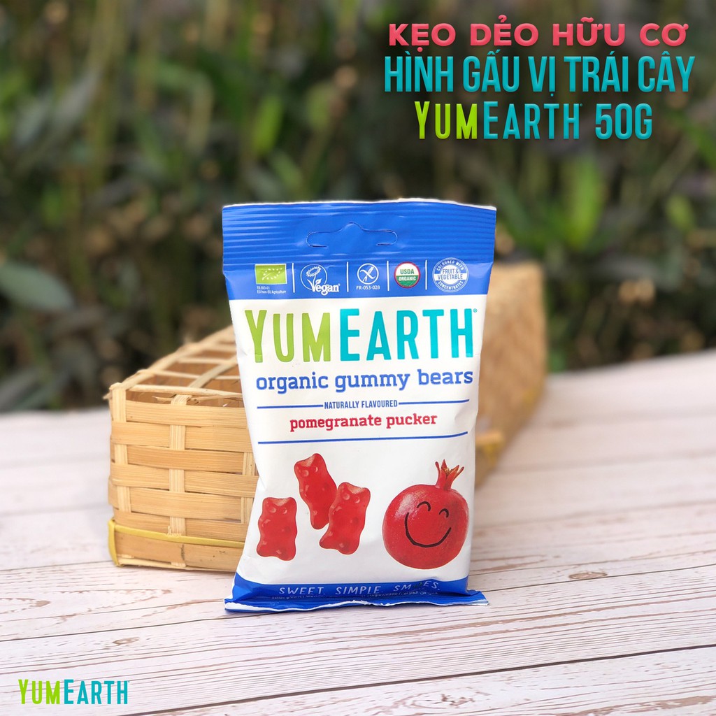 Kẹo dẻo hữu cơ hình gấu vị trái cây Yumearth 50g