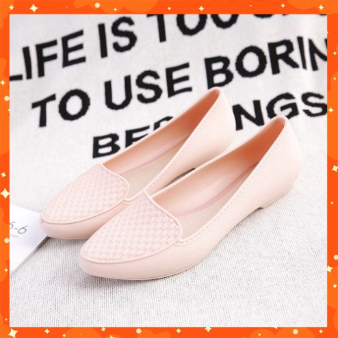 Giày búp bê kẻ ô siêu êm chân , chống trơn trượt có thể đi mưa