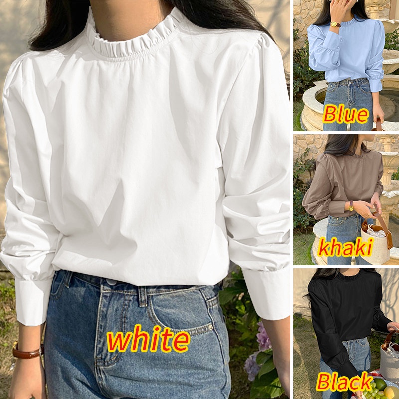 Zanzea Áo Kiểu Tay Dài Phồng Phong Cách Hàn Quốc Dành Cho Nữ