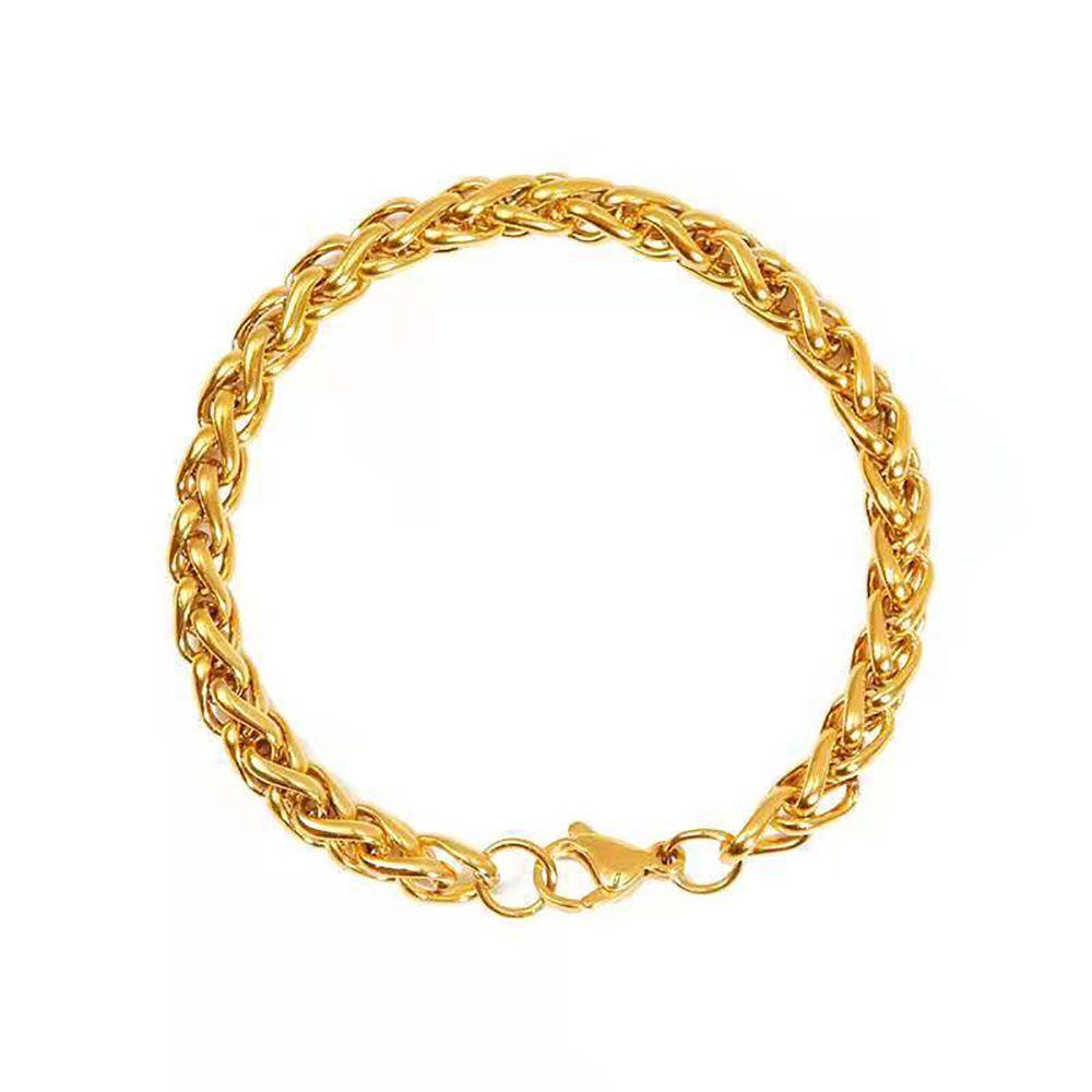 Vòng Tay Dây Xích Bằng Thép Không Gỉ Kiểu Hàn Quốc Cổ Điển Cho Nam &amp; Nữ Back2Li