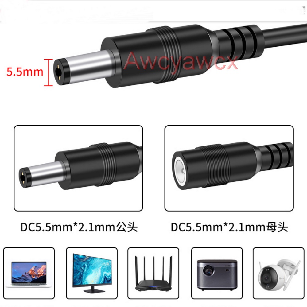 Dây Cáp Nối Dài 5.5mm x 2.1mm Dài 1M 3M 5M 10M Cho CCTV LED LCD DC 5V 6V 9V 12V