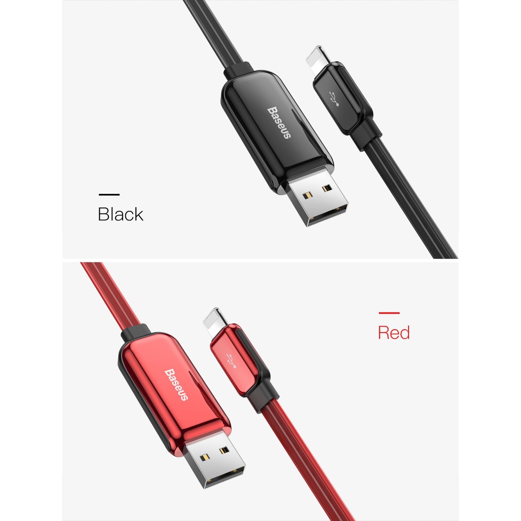 Cáp sạc có đèn Led phát sáng cực đẹp Baseus chuẩn dành cho các đời iphone có thể truyền data chuẩn