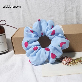 🌸🌸Dây buộc tóc, cột tóc vải scrunchies quả dâu siêu đẹp