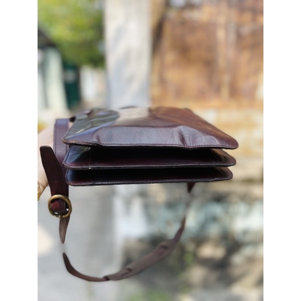 SALE VÌ DÂY CÓ VẾT RẠN- túi si da mộc hiệu cổ Borrelli Italy