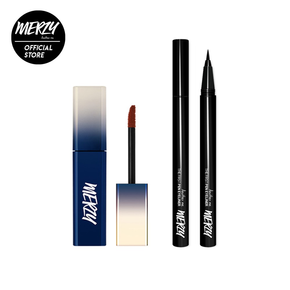 Combo son Merzy The First Velvet Tint 3.8g+Bút kẻ mắt Merzy The First Pen Eyeliner 0.5g