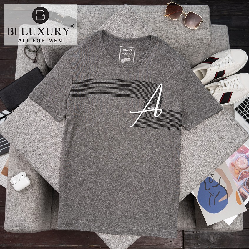 Áo phông nam Biluxury APKH060GHS màu ghi trẻ trung vải kháng khuẩn thấm hút mồ hôi đẳng cấp | BigBuy360 - bigbuy360.vn