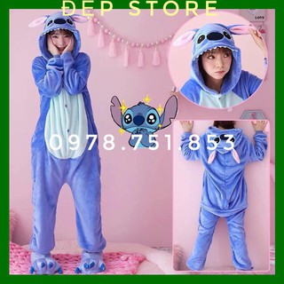 Bộ Đồ Thú Stick Xanh ❤️ FREESHIP ❤️ Giảm giá 15k khi đặt 2 Bộ Đồ Thú Stitch Xanh, Hồng