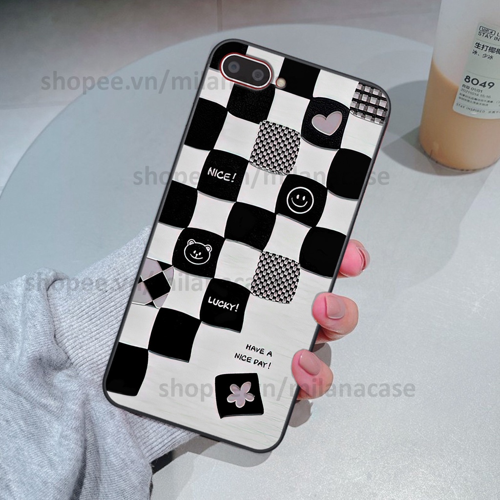 Ốp Oppo A3s / A1k in hình caro trái tim siêu đẹp, siêu nét đầy phong cách cá tính