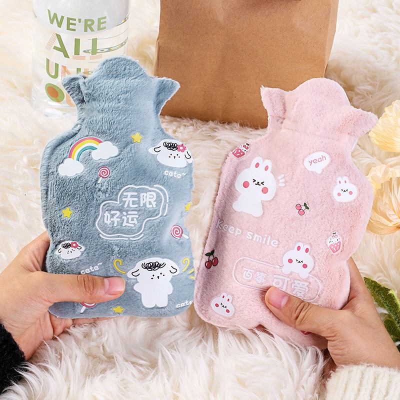 Túi Chườm Nước Nóng Giữ Ấm Họa Tiết Hoạt Hình Dễ Thương Cho Nữ
