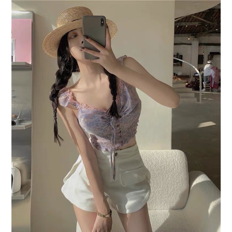 ÁO Croptop CÁNH TIÊN DÁNG NGĂN ĐI BIỂN-NHƯ HÌNH