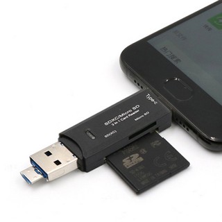 Đầu đọc thẻ nhớ tốc độ cao 3 trong 1 usb 3.1 usb-c / type c sd tf / micro sd