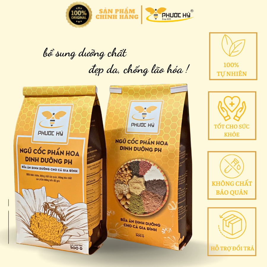 NGŨ CỐC PHẤN HOA DINH DƯỠNG PH BỮA ĂN DINH DƯỠNG CHO CẢ GIA ĐÌNH túi giấy 500g