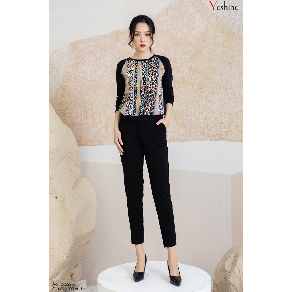 Áo Cotton Nữ YOSHINO Chất len Thu Đông Họa Tiết Báo 12622252