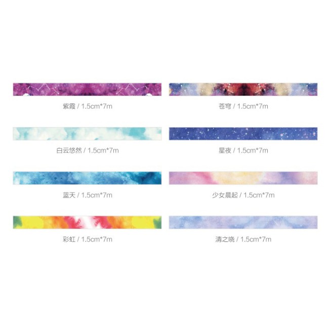 WASHI TAPE, Băng Keo Giấy Chủ Đề Sky (Bầu Trời)