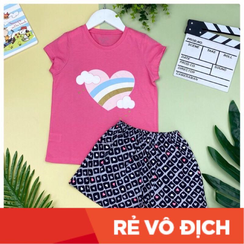 Bộ cotton cỡ đại áo in hình, quần hoạ tiết cho bé gái size XS4 - XL14, cho bạn 20-50kg. Chất cotton siêu mềm, mỏng, mát