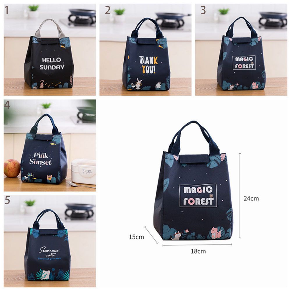 Túi Đựng Hộp Cơm Trưa Giữ Nhiệt Chống Thấm Nước In Họa Tiết Hoạt Hình Thời Trang Tiện Dụng Cho Văn Phòng/ Trường Học/ Dã Ngoại