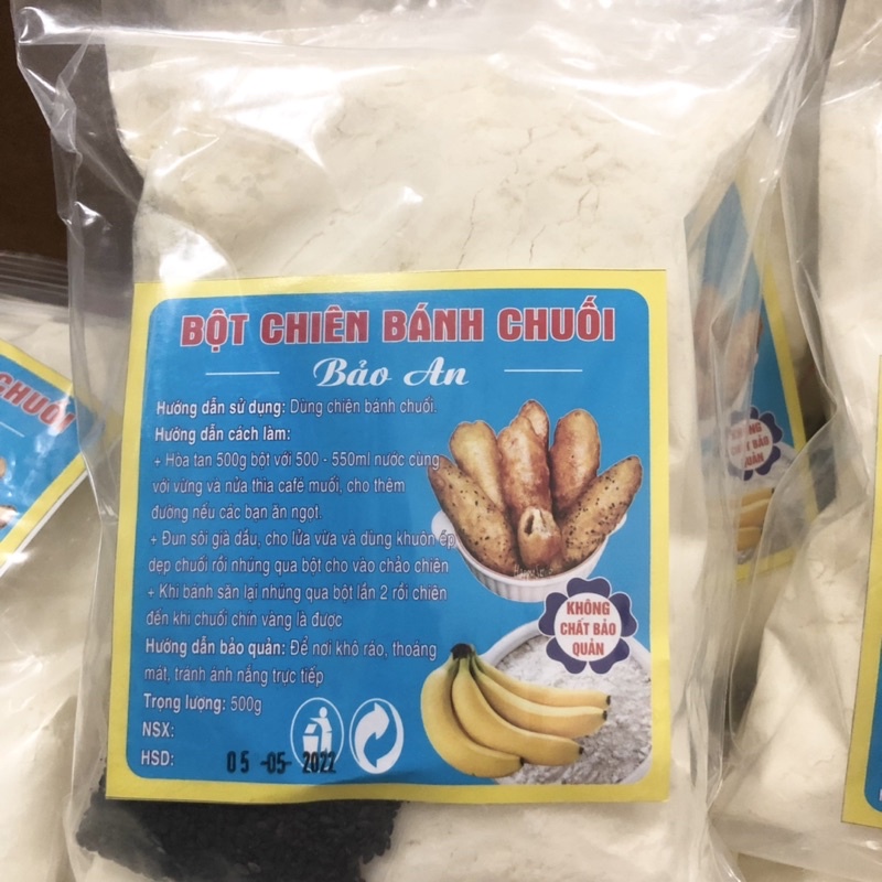Bột chiên bánh chuối trộn sẵn có kèm vừng đen 500gr