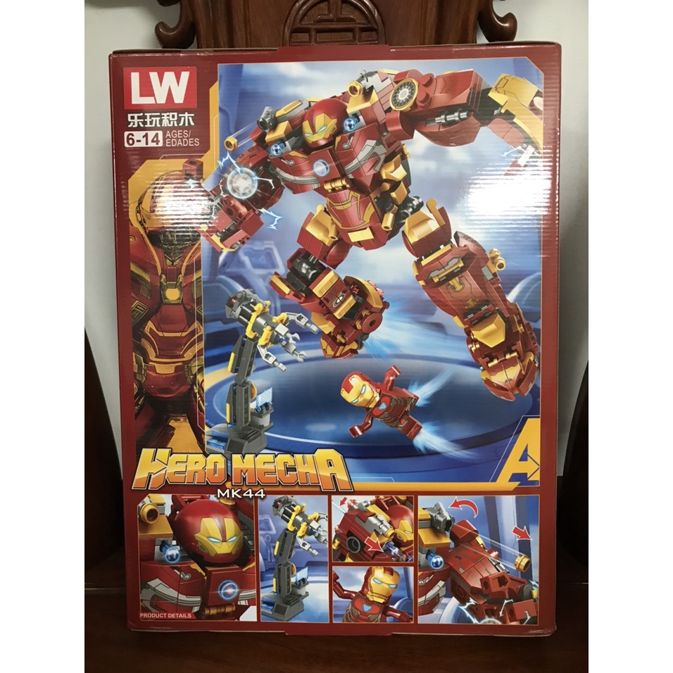 Lắp ráp Marvel superheroes người sắt khổng lồ Ironman Hulkbuster 76030, 76066, 76068, 76017, MK44