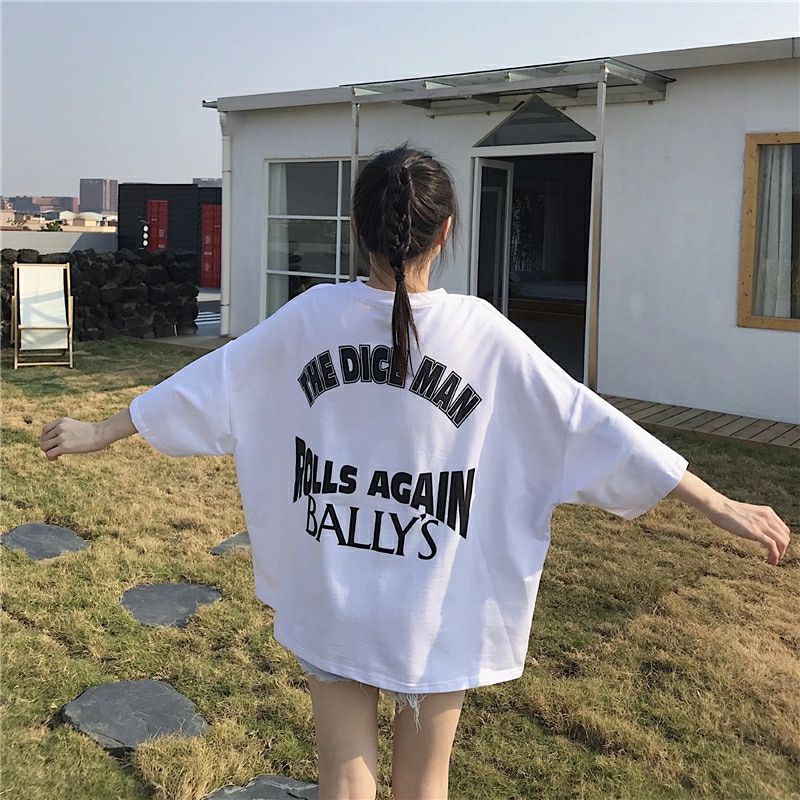 Áo Thun Tay Lỡ Ống Rộng Form Rộng Unisex Ulzzang Trẻ Trung