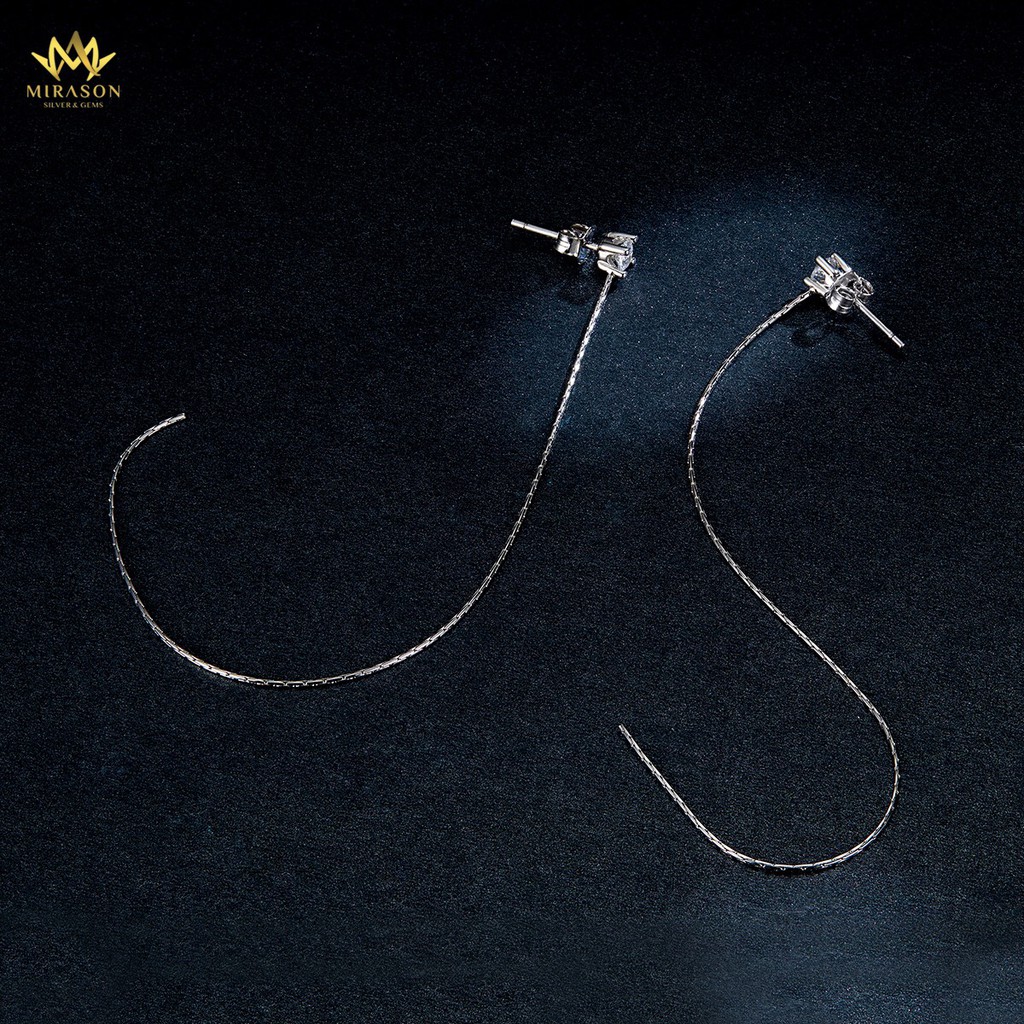 Khuyên Tai Bạc Nữ MIRASON Dáng Dài Mảnh Sang Trọng MBT161