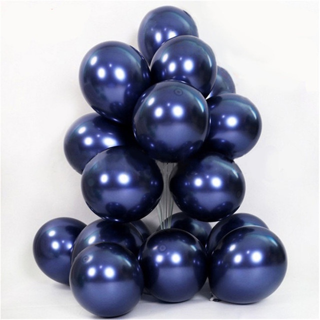 Set 10 Bong Bóng 10inch Màu Xanh Dương Trang Trí Tiệc