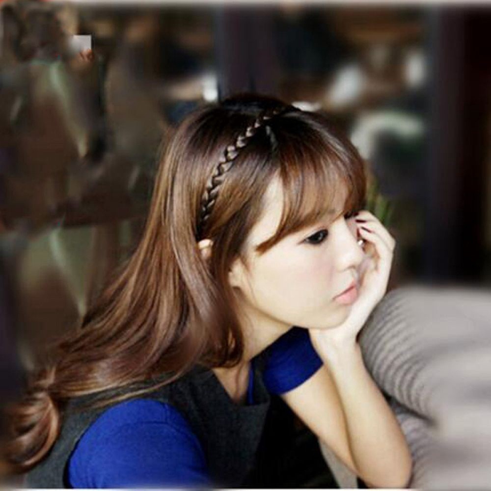 Băng đô kiểu tóc bện nhiều màu sắc đầy cá tính