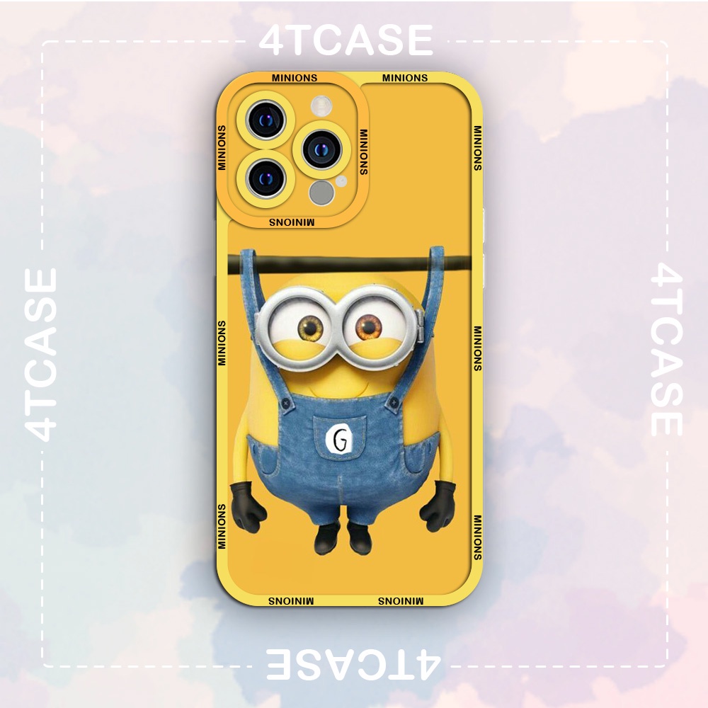Ốp iphone cạnh vuông in hoạt hình Minions siêu đáng yêu 6/6plus/6splus/7/7plus/8/8plus/x/xr/xs/11/12/pro/max/plus/promax