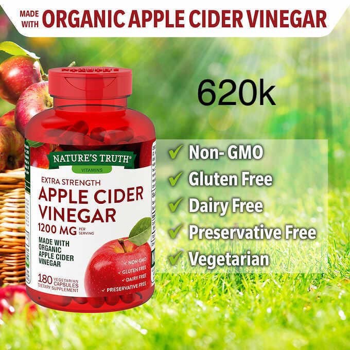 Viên uống giấm táo APPLE CIDER VINEGAR 1200mg 180 viên-Giúp giảm cân, đẹp da, detox cơ thể nhanh chóng an toàn hiệu quả | BigBuy360 - bigbuy360.vn