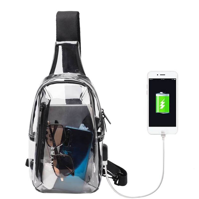 QQ Túi PVC Trong Suốt Đeo Chéo Vai Đựng Điện Thoại Cho Nam Nữ