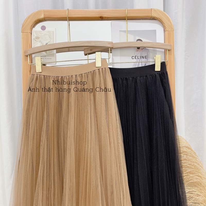 Chân váy midi xếp ly voan | BigBuy360 - bigbuy360.vn