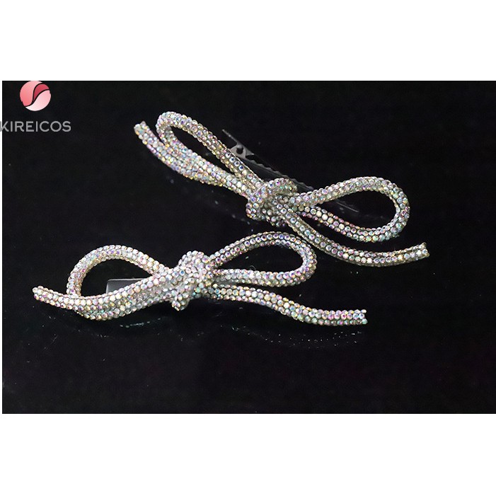 Kẹp Tóc Nơ Đính Xoàn Cao Cấp Siêu Xinh