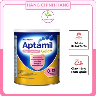 Sữa Bột Aptamil Pepti Junior Gold Từ 0-12 Tháng Dùng Cho Bé Dị Ứng Sữa Đạm Bò Hộp 450g Nhập Khẩu Úc